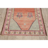 Vintage Geometric Oriental Anatolian Turkish Area Rug Hand-Knotted - 2'10" x 4'6"