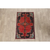 Vintage Geometric Red Bakhtiari Persian Area Rug Handmade Oriental - 2'11" x 4'8"