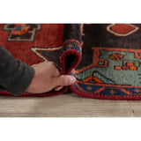 Vintage Geometric Red Bakhtiari Persian Area Rug Handmade Oriental - 2'11" x 4'8"