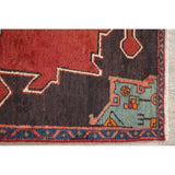 Vintage Geometric Red Bakhtiari Persian Area Rug Handmade Oriental - 2'11" x 4'8"