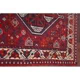 Vintage Geometric Tribal Shiraz Hand Made Traditional Persian Area Rug - 5'3" x 3'7"
