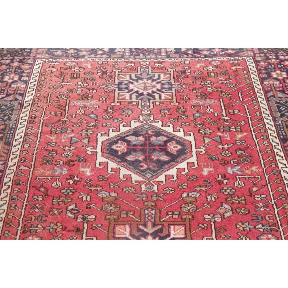Vintage Gharajeh Traditional Oriental Hand Knotted Persian Area Rug - 7'10" x 5'3"