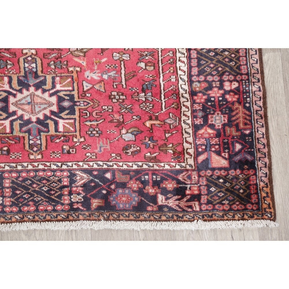 Vintage Gharajeh Traditional Oriental Hand Knotted Persian Area Rug - 7'10" x 5'3"
