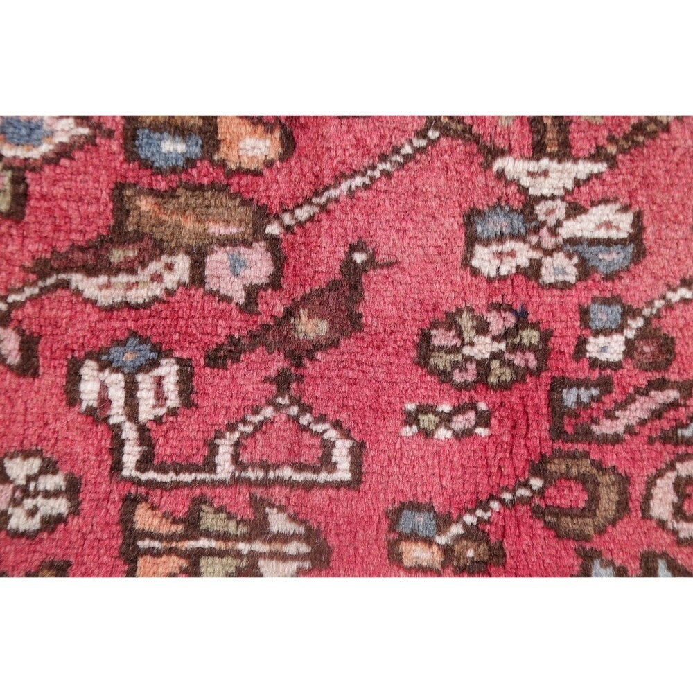 Vintage Gharajeh Traditional Oriental Hand Knotted Persian Area Rug - 7'10" x 5'3"