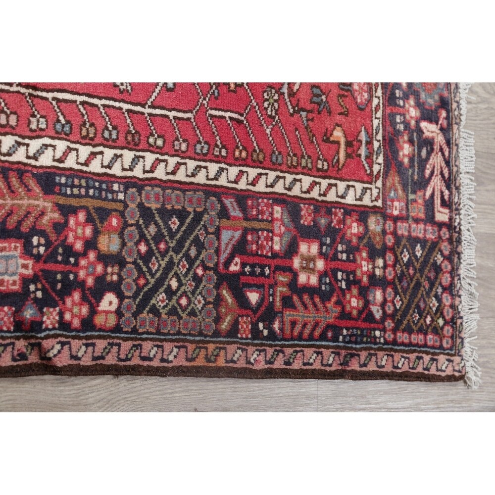 Vintage Gharajeh Traditional Oriental Hand Knotted Persian Area Rug - 7'10" x 5'3"