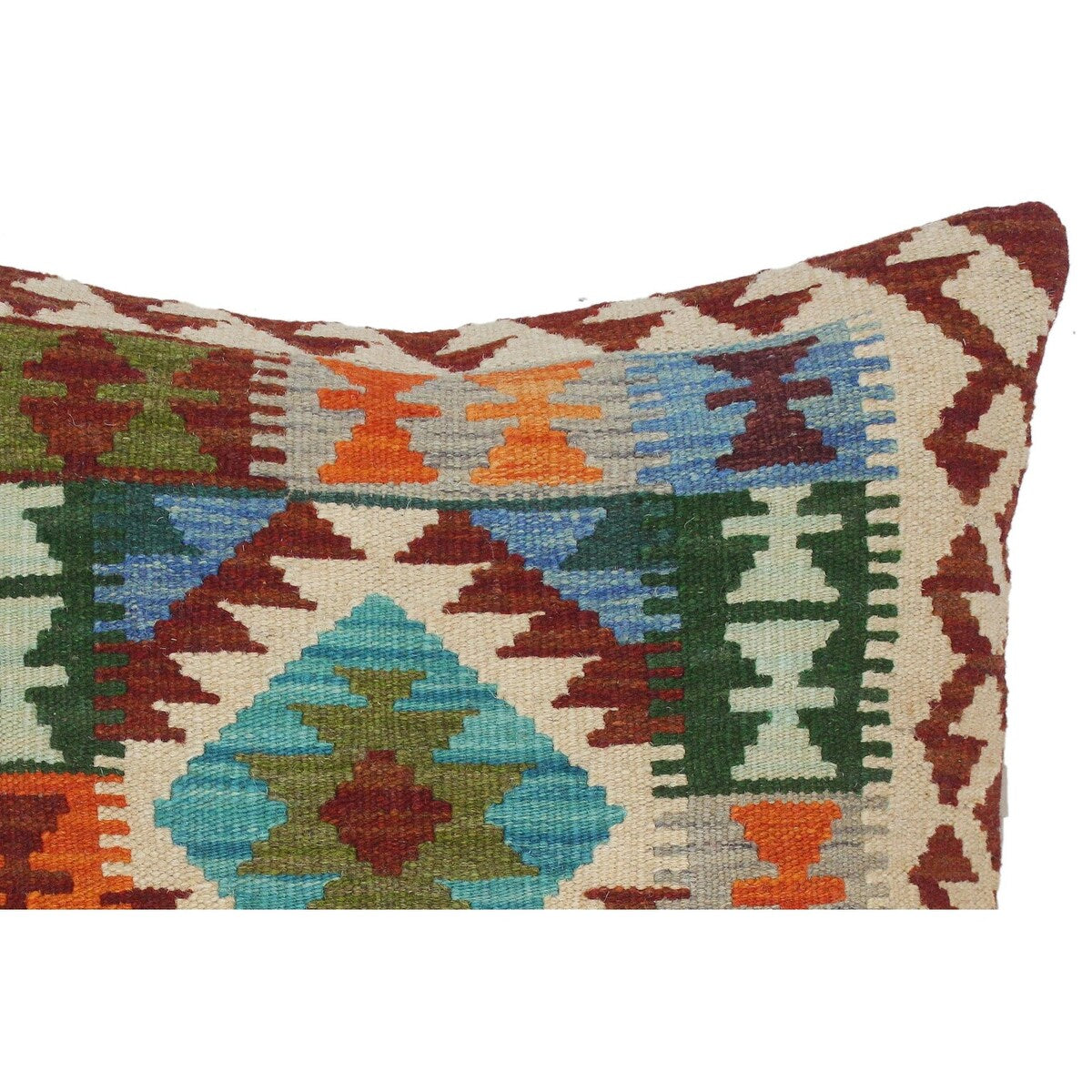 Vintage Gracie Hand-Woven Turkish Kilim Throw Pillow 20 in. x 20 in.