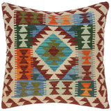 Vintage Gracie Hand-Woven Turkish Kilim Throw Pillow 20 in. x 20 in.