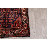 Vintage Hamedan Geometric Handmade Wool Persian Rug - 9'4" x 3'4" Runner