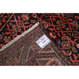 Vintage Hamedan Geometric Handmade Wool Persian Rug - 9'4" x 3'4" Runner