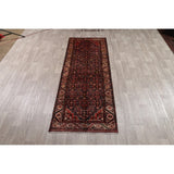 Vintage Hamedan Geometric Handmade Wool Persian Rug - 9'4" x 3'4" Runner