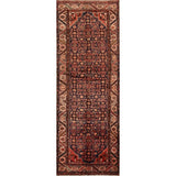 Vintage Hamedan Geometric Handmade Wool Persian Rug - 9'4" x 3'4" Runner