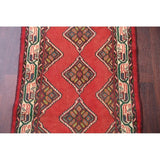 Vintage Hamedan Geometric Handmade Wool Persian Small Area Rug - 3'10" x 2'6"