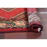 Vintage Hamedan Geometric Handmade Wool Persian Small Area Rug - 3'10" x 2'6"