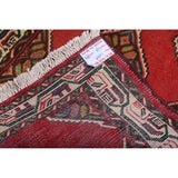 Vintage Hamedan Geometric Handmade Wool Persian Small Area Rug - 3'10" x 2'6"