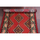 Vintage Hamedan Geometric Handmade Wool Persian Small Area Rug - 3'10" x 2'6"