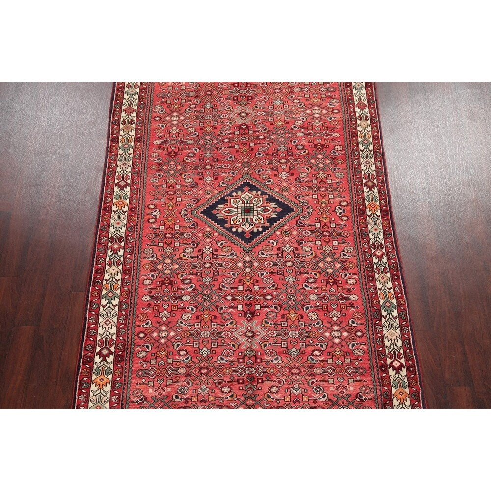 Vintage Hamedan Oriental Hand Knotted Wool Persian Area Rug - 10'11" x 5'2"