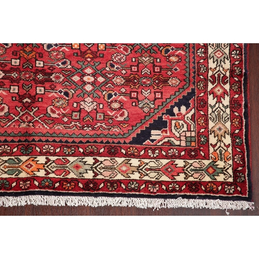 Vintage Hamedan Oriental Hand Knotted Wool Persian Area Rug - 10'11" x 5'2"