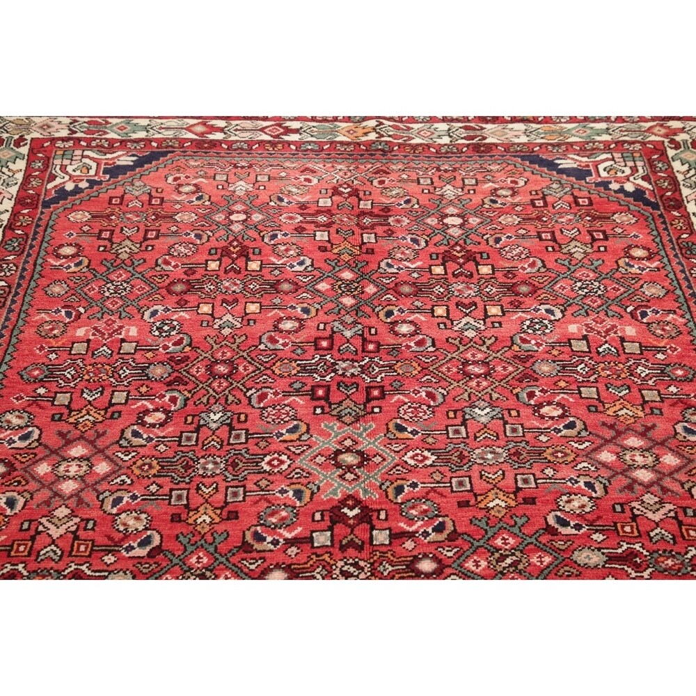 Vintage Hamedan Oriental Hand Knotted Wool Persian Area Rug - 10'11" x 5'2"