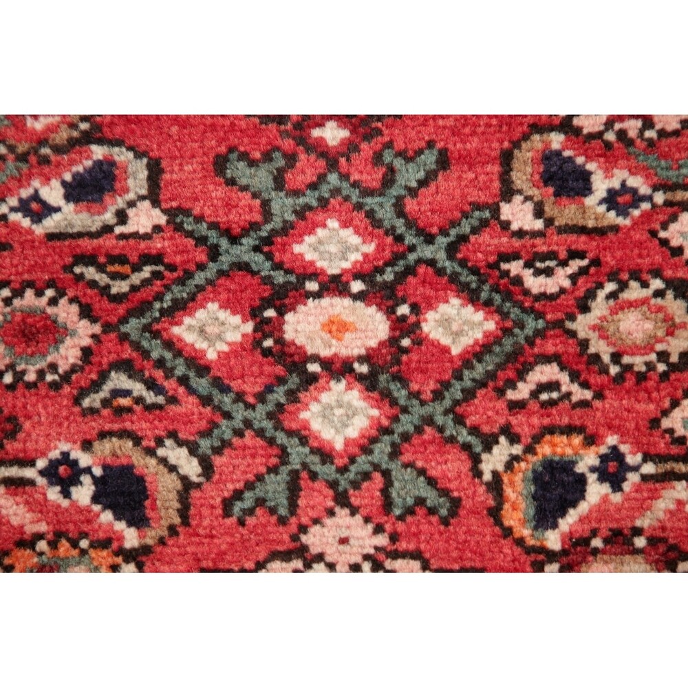 Vintage Hamedan Oriental Hand Knotted Wool Persian Area Rug - 10'11" x 5'2"