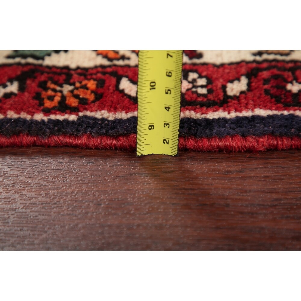 Vintage Hamedan Oriental Hand Knotted Wool Persian Area Rug - 10'11" x 5'2"