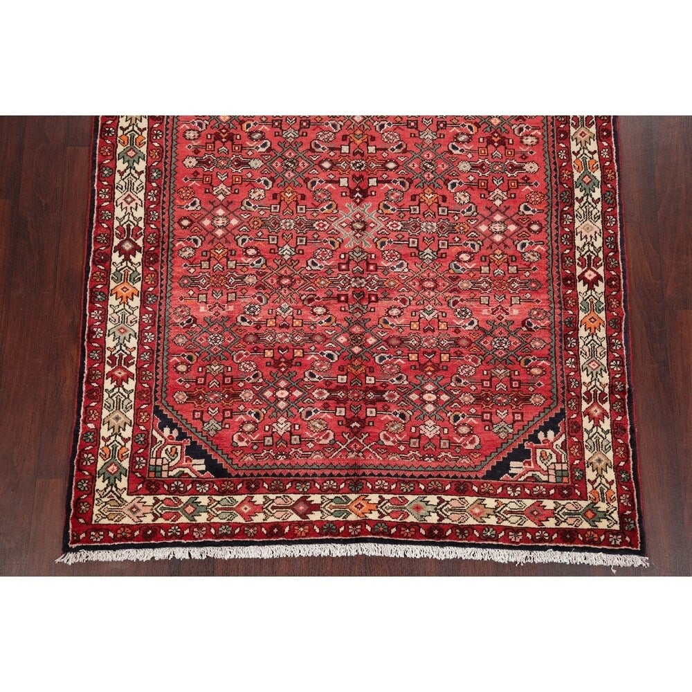 Vintage Hamedan Oriental Hand Knotted Wool Persian Area Rug - 10'11" x 5'2"