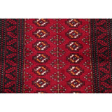 Vintage Handmade Woolen Geometric Balouch Persian Rug - 7'7" x 2'2" runner