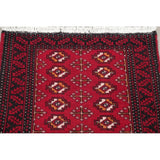 Vintage Handmade Woolen Geometric Balouch Persian Rug - 7'7" x 2'2" runner
