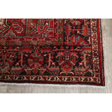Vintage Heriz Geometric Hand Knotted Wool Persian Area Rug - 12'8" x 9'2"