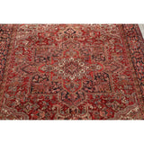 Vintage Heriz Geometric Hand Knotted Wool Persian Area Rug - 12'8" x 9'2"