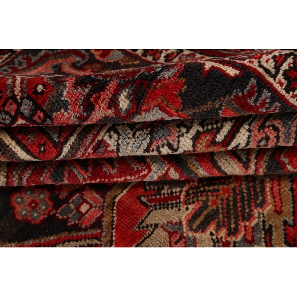 Vintage Heriz Geometric Hand Knotted Wool Persian Area Rug - 12'8" x 9'2"