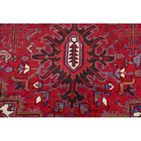 Vintage Heriz Geometric Hand Knotted Wool Persian Area Rug - 13'3" x 9'7"