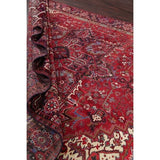 Vintage Heriz Geometric Hand Knotted Wool Persian Area Rug - 13'3" x 9'7"