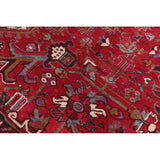 Vintage Heriz Geometric Hand Knotted Wool Persian Area Rug - 13'3" x 9'7"