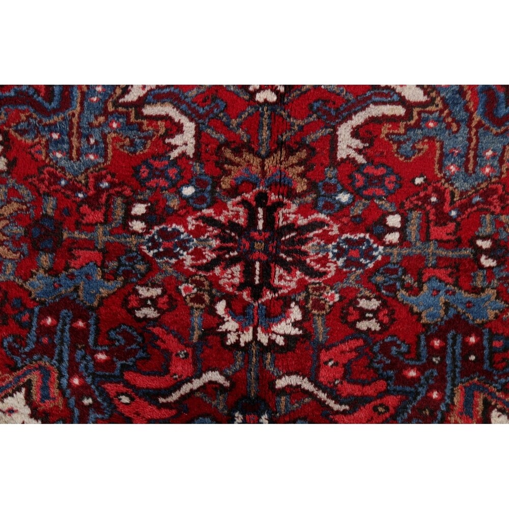 Vintage Heriz Tribal Oriental Hand Knotted Wool Persian Area Rug - 9'2" x 6'3"