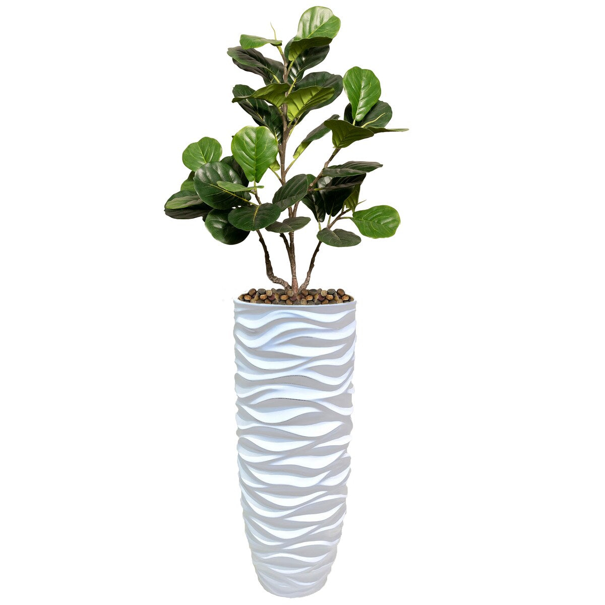 Vintage Home 37" High Faux Fig Tree With Fiberstone Planter For Home Decor - Green