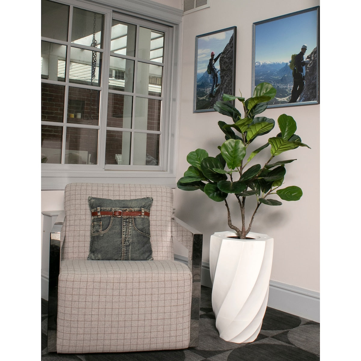 Vintage Home 37" High Faux Fig Tree With Fiberstone Planter For Home Decor - Green
