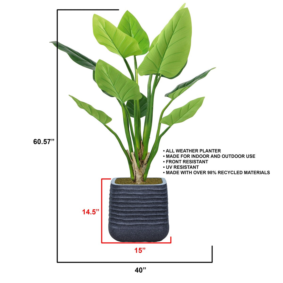 Vintage Home 61 In Philodendron Erubescens Artificial Faux Plant - Green