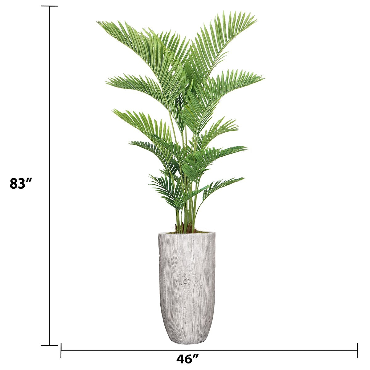 Vintage Home 83" High Faux Palm Tree With Fiberstone Planter For Home Decor - Green