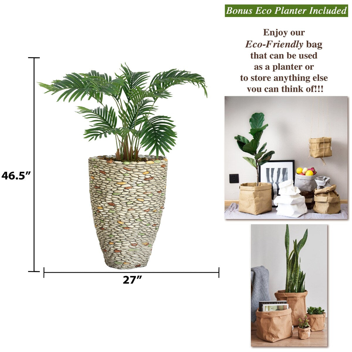 Vintage Home Artificial Faux Real Touch 3.84 Ft Palm Tree In Planter - Green - 46.5" Tall
