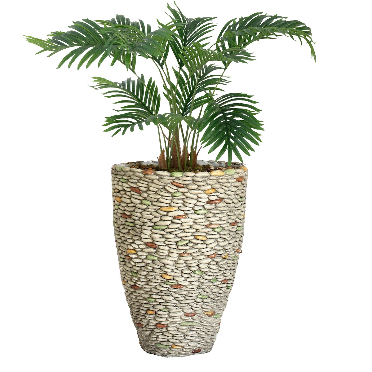 Vintage Home Artificial Faux Real Touch 3.84 Ft Palm Tree In Planter - Green - 46.5" Tall