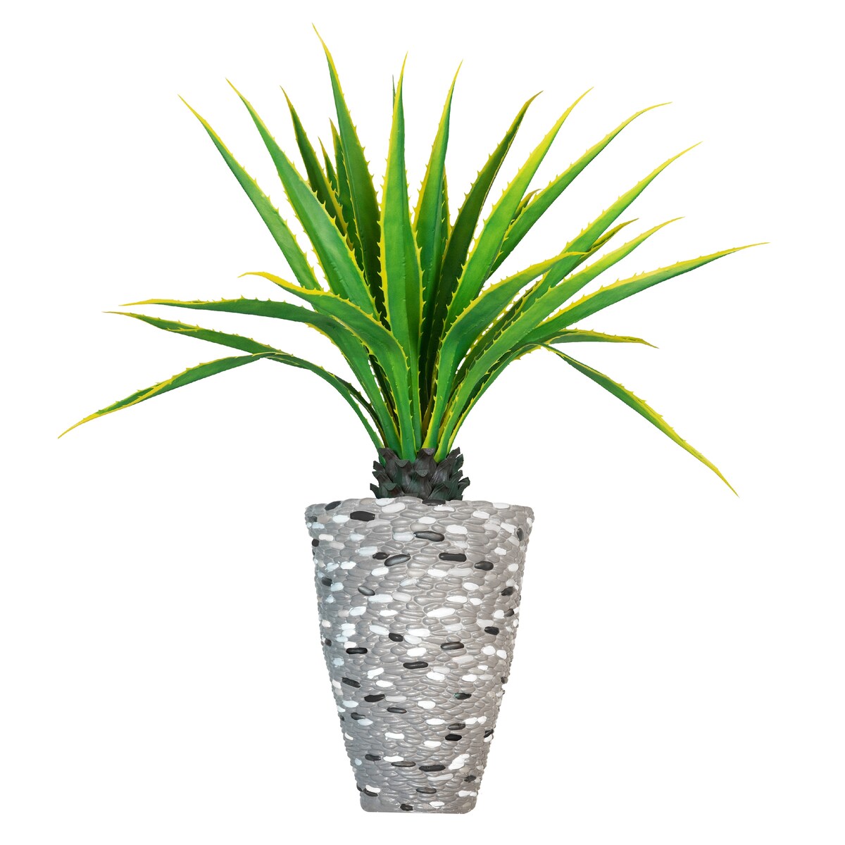 Vintage Home Artificial Faux Real Touch 5.09 Ft Agava 27LVs In Planter - Green - 61" Tall