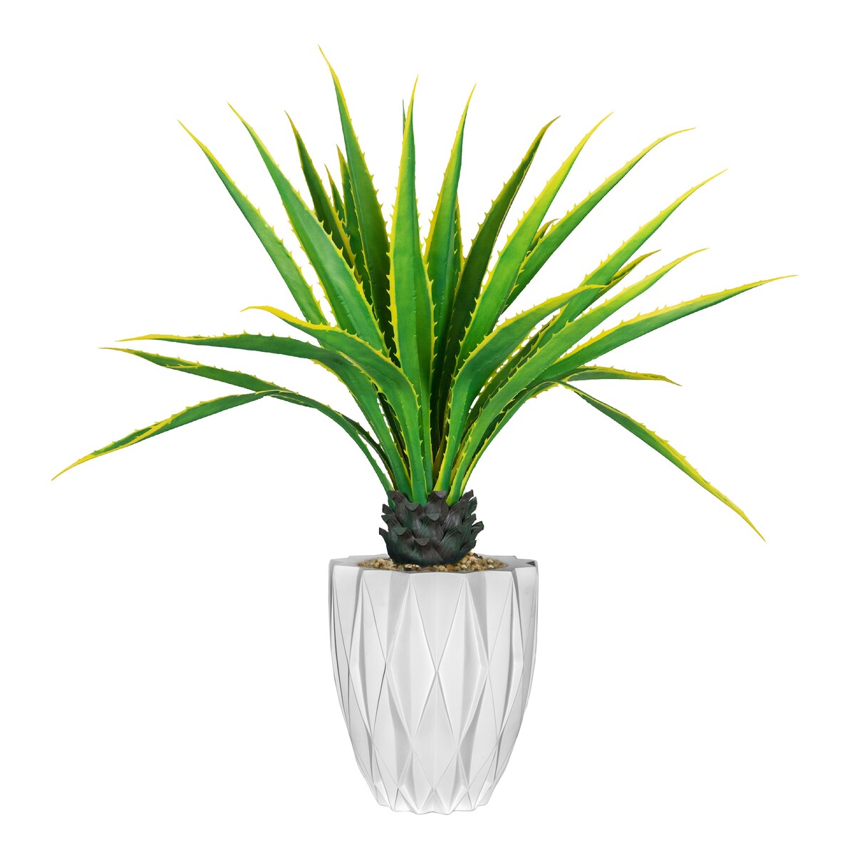Vintage Home Artificial Faux Real Touch 5.67 Feet Tall Agava 27LVs With Fiberstone Planter - 68"