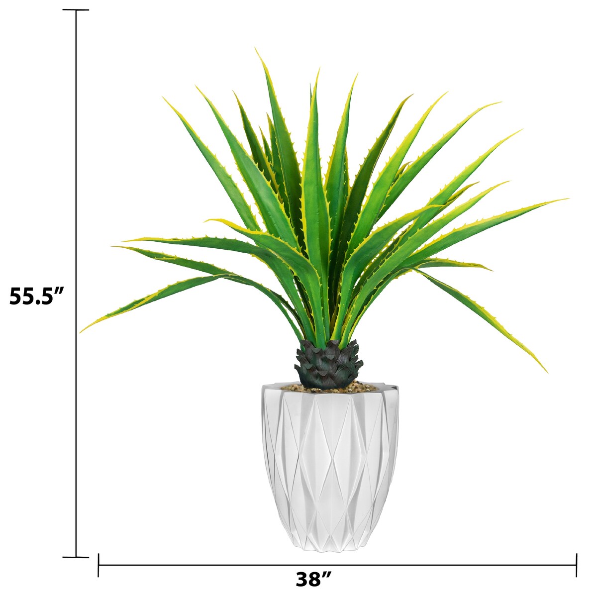 Vintage Home Artificial Faux Real Touch 5.67 Feet Tall Agava 27LVs With Fiberstone Planter - 68"
