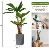 Vintage Home Artificial Faux Real Touch 5.84 Ft Banana Tree In Planter - Green - 70" Tall