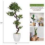 Vintage Home Artificial Faux Real Touch 6.58 Feet Tall Yacca Tree With Fiberstone Planter - 79"