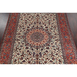 Vintage Isfahan Medallion Hand Knotted Wool Persian Area Rug - 13'1" x 9'4"