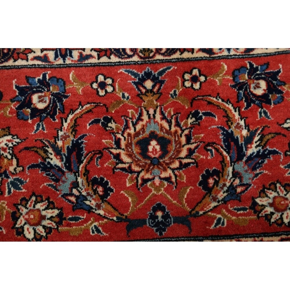 Vintage Isfahan Medallion Hand Knotted Wool Persian Area Rug - 13'1" x 9'4"