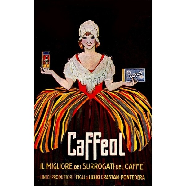 Vintage Italian Coffee-VINAPP122858 Framed Print 19.75"x12.5" by Vintage Apple Collection