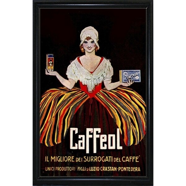 Vintage Italian Coffee-VINAPP122858 Framed Print 19.75"x12.5" by Vintage Apple Collection