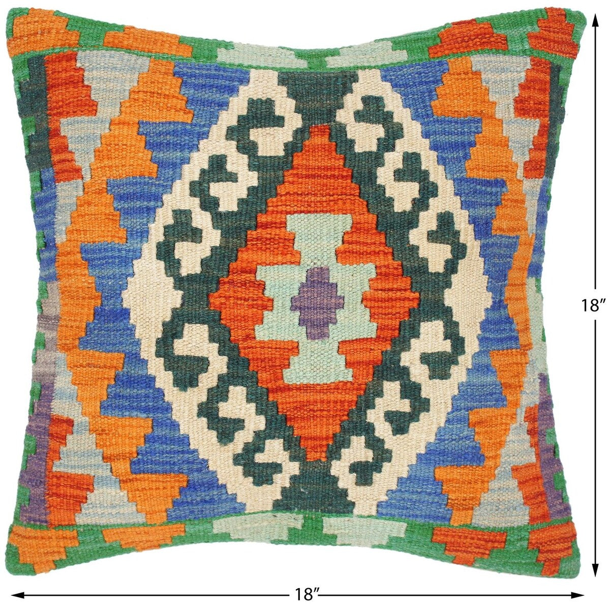 Vintage Jesusa Hand-Woven Turkish Kilim Throw Pillow